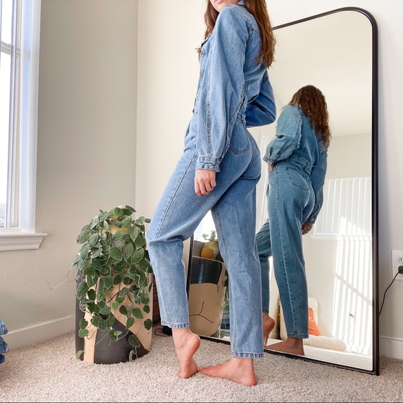 Structured Denim Jumpsuit - Picture 8 of 8